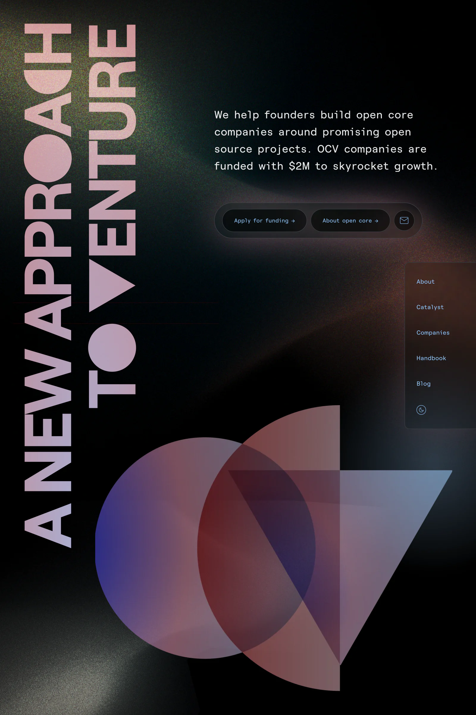 Open Core Ventures website design.