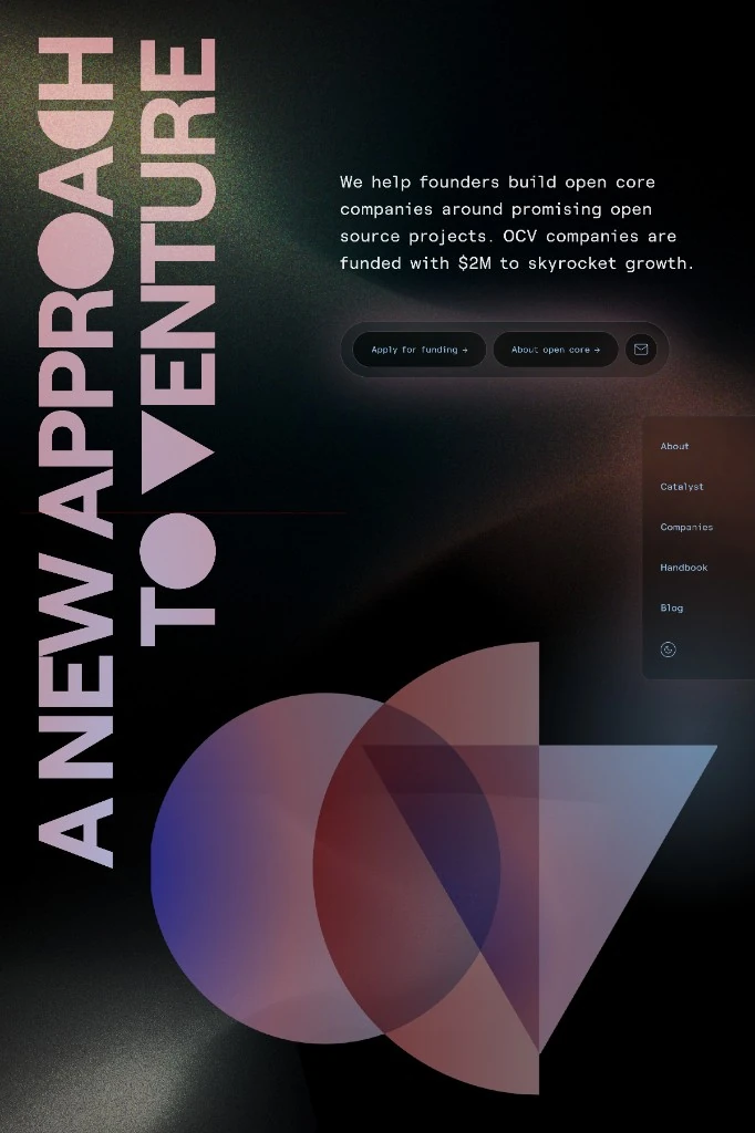Open Core Ventures website design.